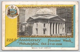 Philadelphia PA 1908 225th Anniversary Founder Week Gerard Trust Co Postcard B49 - £10.31 GBP