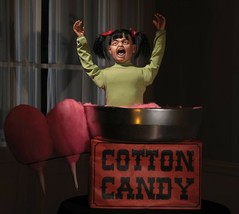 Halloween Animated COTTON CANDICE Crying Carnival Haunted House Decoration Prop - £236.26 GBP