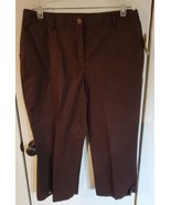 NWT Womens 16W Style &amp; Co Woman Dark Brown Cropped Business Casual Pants - £14.80 GBP