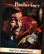 1964 BUDWEISER THAT&#39;S BEER! art print ad nostalgic ad c4 - £19.21 GBP