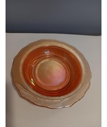 Vintage Orange Iridescent Marigold Normandie Bouquet 6&quot; Lattice Bowl - $14.85
