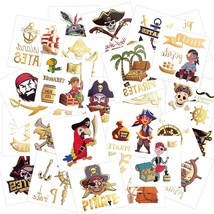 56 Sheets Glitter Pirate Temporary Tattoos for Kids Pirate Tattoos Girls Boys Pi - £17.76 GBP