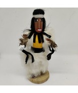 Native American Navajo Handmade Painted Wood 8&quot; Medicine Man - $24.06