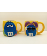 M&amp;M &#39;s Ceramic Coffee Tea Cups Oversize Easter Eggs Bunny Blue M&amp;M Set of 2 - $19.79