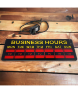 Mystiglo LED Business Hours Light Up Sign Black Red Yellow 20&quot; x 7.5&quot; At... - £91.88 GBP