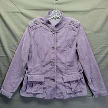 Eddie Bauer Purple Stretch Cotton Corduroy Button Front Jacket Womens Si... - £15.26 GBP