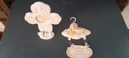 Baby Cross Picture Frame And &quot;Baby Sleeping&quot; Plaque By Russ - $8.00
