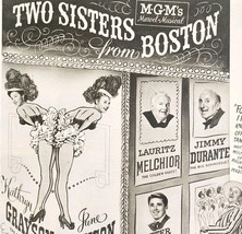 1946 Two Sisters From Boston Kathryn Grayson Movie Advertisement MGM Fil... - $735.95 MXN