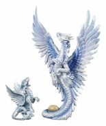 Ebros Mother And Baby Cloud Wind Dragon Wyrmling Statue Figurine SET OF 2 - €77,27 EUR