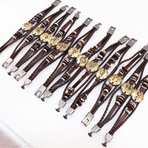 Wholesale 36pcs/lot Twelve Constellations Leather Bracelet Retro Brown MultiLaye - £57.36 GBP
