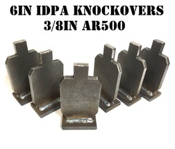 6in IDPA Knock-over Shooting Targets - 3/8in AR500 Steel - 6pc Rifle Tar... - £57.62 GBP