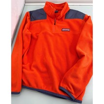Vineyard Vines Men Fleece Pullover Orange 1/4 Zip Sweater Jacket Large L - £27.04 GBP