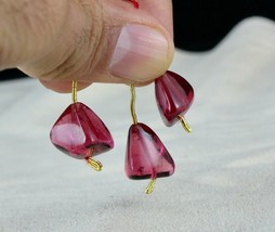 Natural Tourmaline Drilled Unshape Beads 3 Pcs 38.30 Cts Hanging Pendant Earring - £2,109.27 GBP