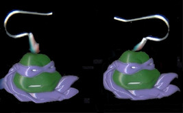 Funky Huge Donatello Earrings Tmnt Teenage Mutant Ninja Turtles Novelty Jewelry - £6.96 GBP