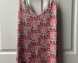 Talbots Chiffon Tank Top Womens Large Lined Green Pink Floral Sleeveless - £10.86 GBP