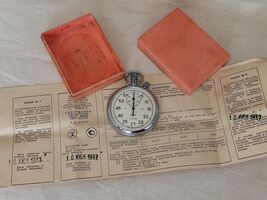 Soviet Vintage Sporting 2 Button Stopwatch, Agat 1982 USSR, Original - $58.41