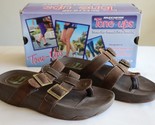 Skechers Tone Ups Brown Leather Slip On Sandals Buckles 46692 Women&#39;s Si... - $15.00