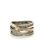 Vtg Sterling Signed 925 ALE Pandora Channel CZ Gemstone Intertwined Ring... - $54.45