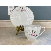 China Yachts Pink And Grey Rose Tea Cup And Saucer Set - $14.89 CAD