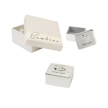 Bambino Baby Christening Gifts. Silverplated First Curl Keepsake Box wit... - $42.00