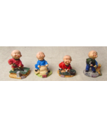 Vtg Set Of 4 Chinese Art; Working Baby Monks, Gardening Monk Figures - £39.99 GBP