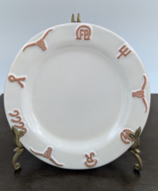 Frankoma Pottery Ranch Bone White Salad Plate Set of 2 Plates 7.75 Cattle Brands image 3