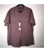 PanHandle Slim Men&#39;s Sz 18 Shirt Pearl Snap Button Front Short Sleeve Re... - $39.37 CAD