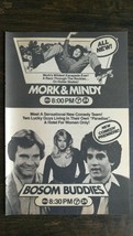 Vintage 1980 Mork &amp; Mindy &amp; Bosom Buddies Full Page Original TV Series A... - £5.23 GBP