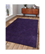5 x 8 ft. Hand Knotted Gabbeh Silk Solid Rectangle Area Rug Purple - €217,46 EUR