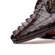 Cancun Genuine Hornback Caiman Crocodile dress Shoes Brown image 4