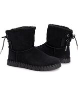 MUK LUKS Women&#39;s Flexi Albany Boots Black Size 6 Ankle Suede NEW WITH TAGS  - $27.28 CAD