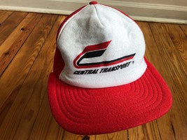 Vtg Central Transport Snapback Trucker Hat Screen Stars Best USA Red White - $14.25