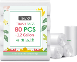 1.2 Gallon 80 Counts Strong Trash Bags Garbage Bags, Bathroom Trash Can ... - £8.29 GBP
