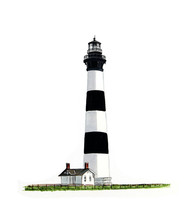 Bodie Island Lighthouse Beach Scene Sticker Decal Home Office Dorm Wall Tablet - £5.46 GBP+