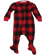 Holiday Time Baby Unisex 1 Piece Sleep &amp; Play 0-3M Christmas Red Black P... - £7.09 GBP
