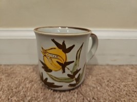 Vintage Flower Pattern Made in Korea Beige/Gray Coffee Mug, 8 fl oz - $9.49
