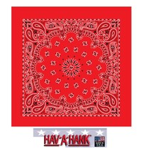 *Usa Made Hav-A-Hank Red Bandana Paisley Bandanna Scarf Scarve Head Skull Wrap - £6.41 GBP