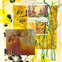 Forest Majestic - Original Wall Art Mixed Media Collage Painting 6”x6” - £30.67 GBP