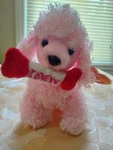 Ty Beanie Babies PUP-IN-LOVE The Pink Soft Curly Poodle  MWMT Ships Today! - $11.99