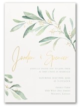 Greenery Wedding Invitations Natural Leafy Botanical Gold Foil Accents Modern - $264.90