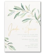 Greenery Wedding Invitations Natural Leafy Botanical Gold Foil Accents M... - £211.74 GBP