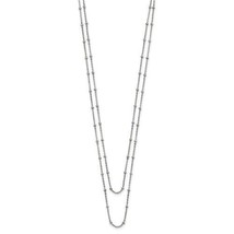 Chisel  2 Strand Silver Beaded 16 inch with 1 inch Extension Necklace St - £35.46 GBP