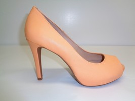 Antonio Melani Size 7.5 M ERIKA Orange Leather Open Toe Heels New Womens Shoes - £68.92 GBP