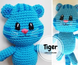Tigey doll blue tiger doll, handmade doll, blue stuffed animal, Daniel A... - $36.00
