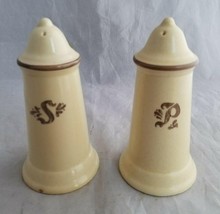 Vintage Pfaltzgraff Stoneware Village Collection #2 Salt &amp; Pepper Shakers Brown - £13.30 GBP