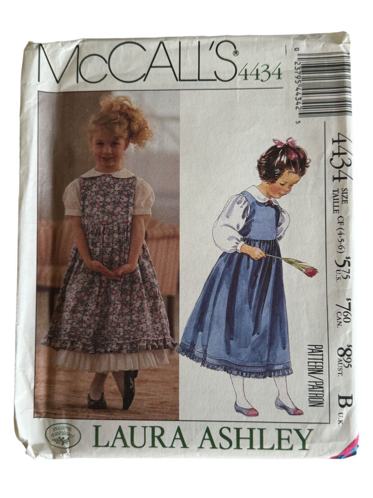 McCalls Sewing Pattern 4434 Laura Ashley Jumper Blouse Petticoat Girls 4 5 6 UC - £3.90 GBP