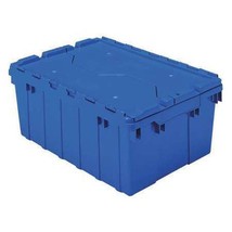 Akro-Mils 39085Blue Blue Attached Lid Container, Plastic, Steel Hinge - $80.99