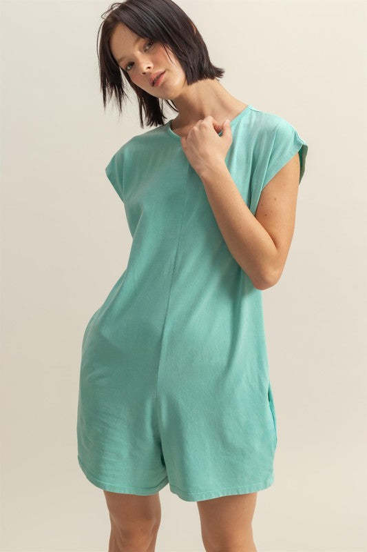 HYFVE Round Neck Cap Sleeve Relaxed Fit Breezy Romper - $36.81