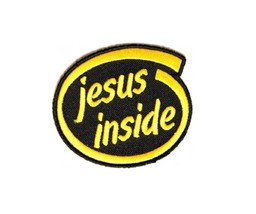 JESUS INSIDE 3&quot; x 2.5&quot; iron on patch (1388) Christian Biker Vest (A6) - $5.84