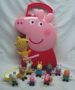 Jazwares Peppa Pig and Friends PLASTIC TOY FIGURES FIGURE LOT &amp; CARRYING... - £23.35 GBP